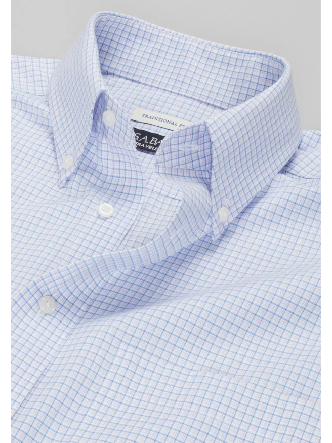 Traveler® Collection Traditional Fit Graph Plaid Dress Shirt