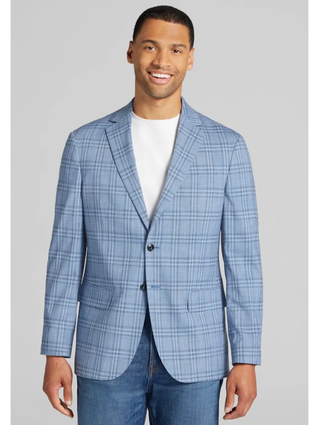 Jos. A. Bank Comfort Stretch Tailored Fit Plaid Sportcoat