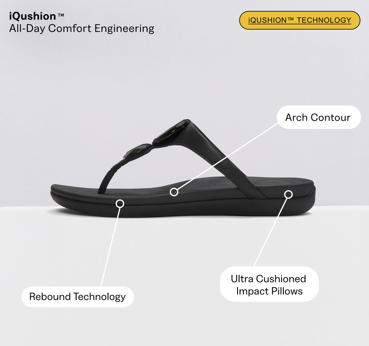 SOLAY Glossy-Disc Toe-Post Sandals - Black