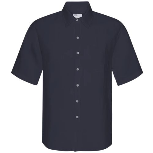 Colorful Standard Linen Short Sleeve Shirt - Navy Blue