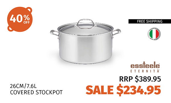 Essteele Eternità Clad Stainless Steel Induction Covered Stockpot 26cm/7.6L
