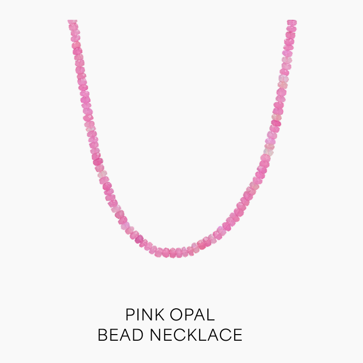 Pink Opal Bead Necklace