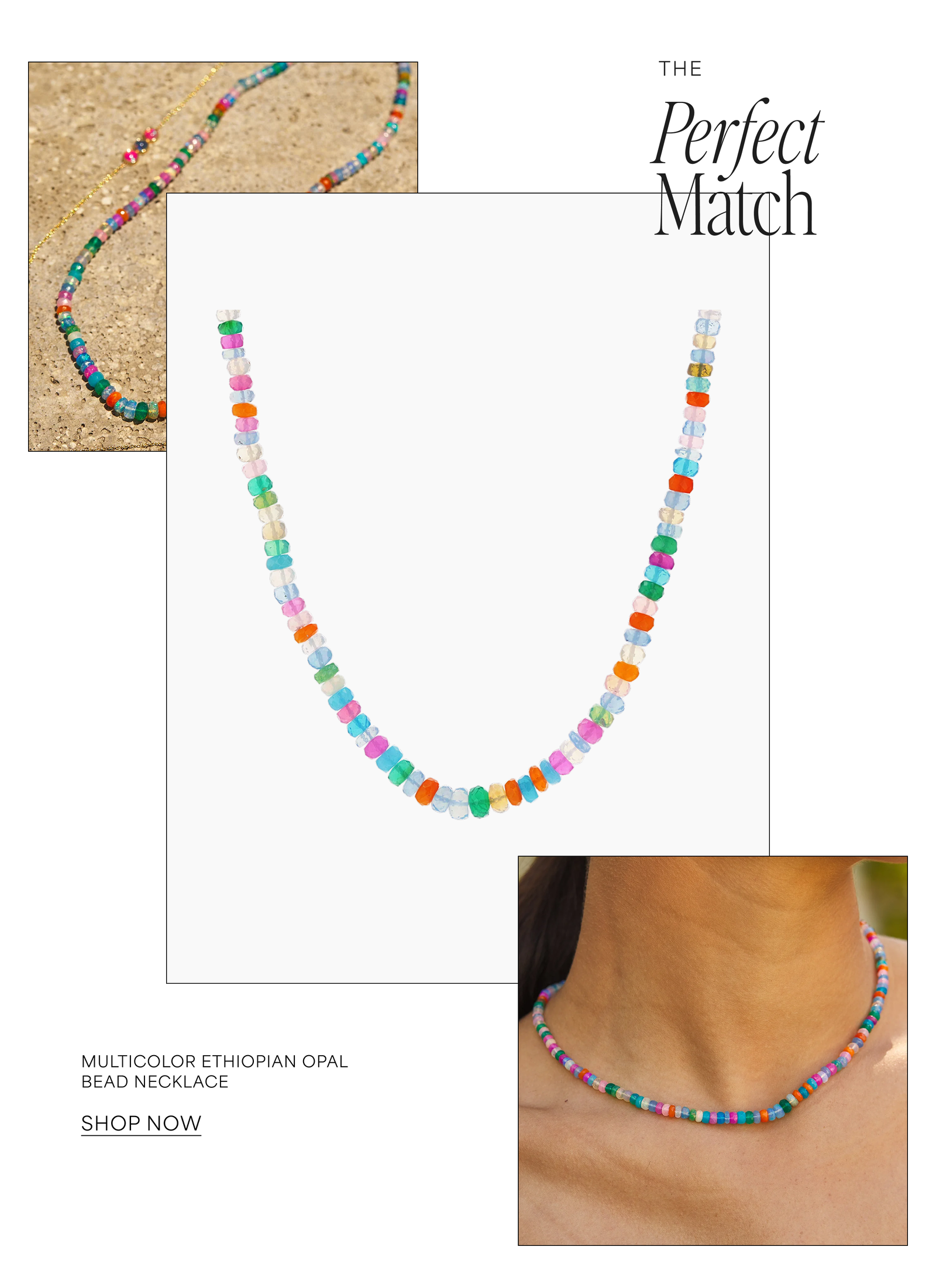Multicolor Ethiopian Opal Bead Necklace