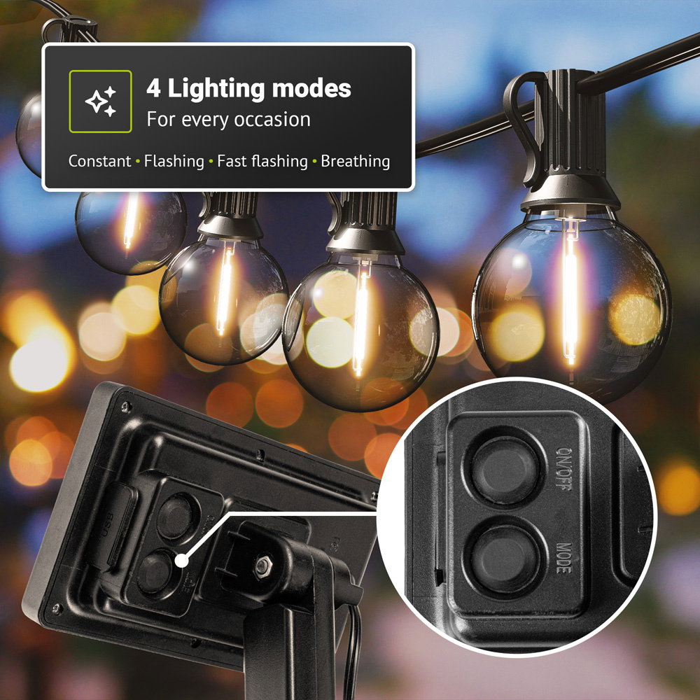 Solar string lights – 4 lighting modes