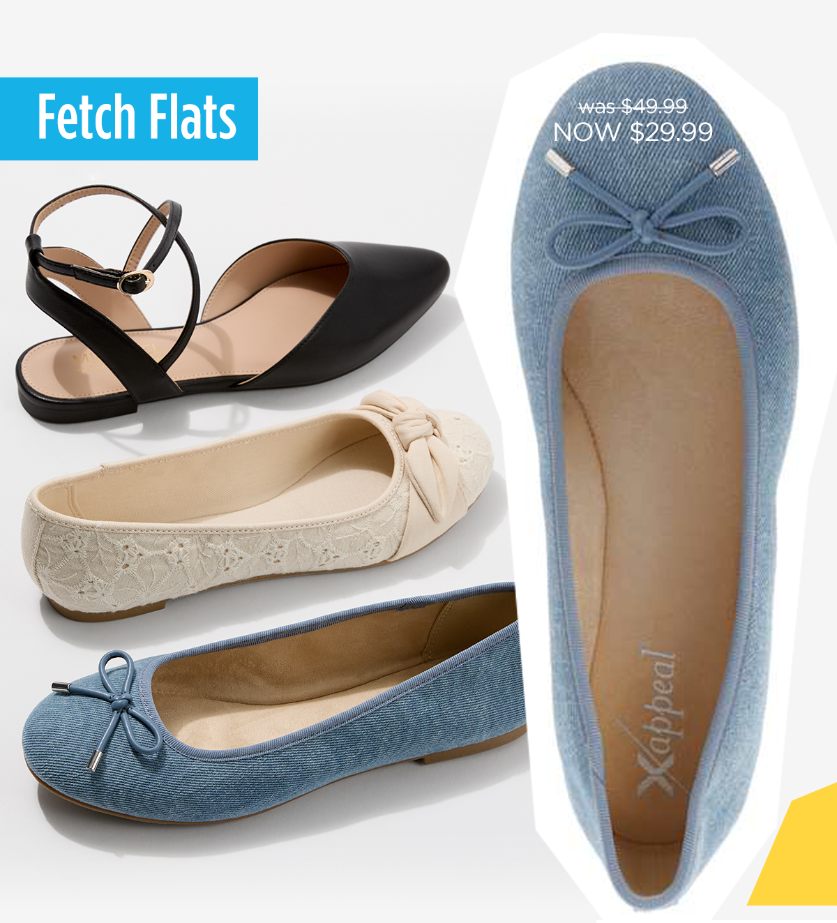 Fetch Flats | Was $49.99 | Now $29.99