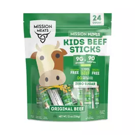Mission Meats Kids Grass-Fed Beef Sticks, Tasty Original