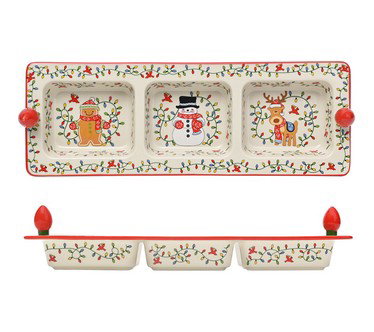 Temp-tations Seasonal 16" Divided Tray with Icons