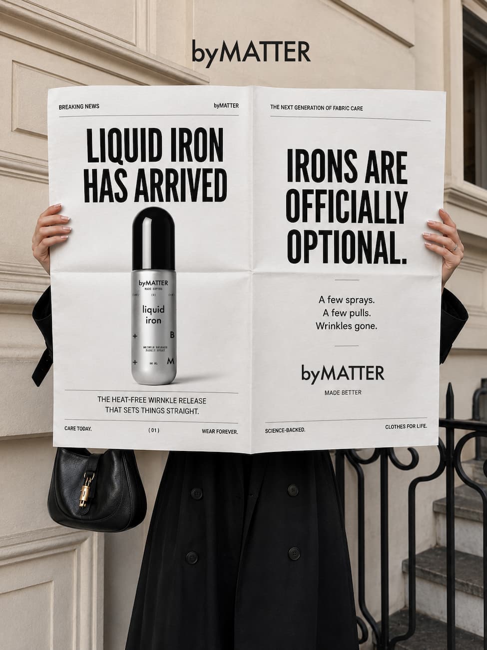 byMATTER Liquid Iron - a new wrinkle-release fabric spray