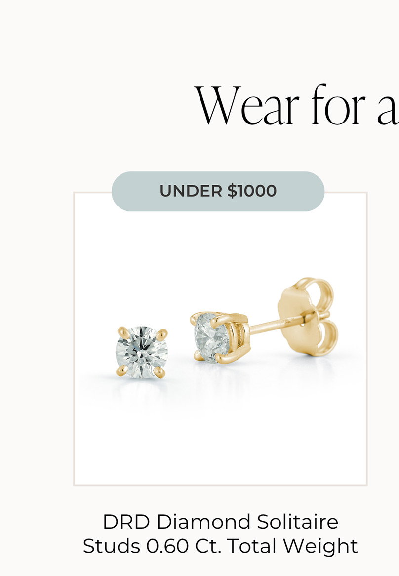 UNDER $1000 | DRD Diamond Solitaire Studs 0.60 Ct. Total Weight