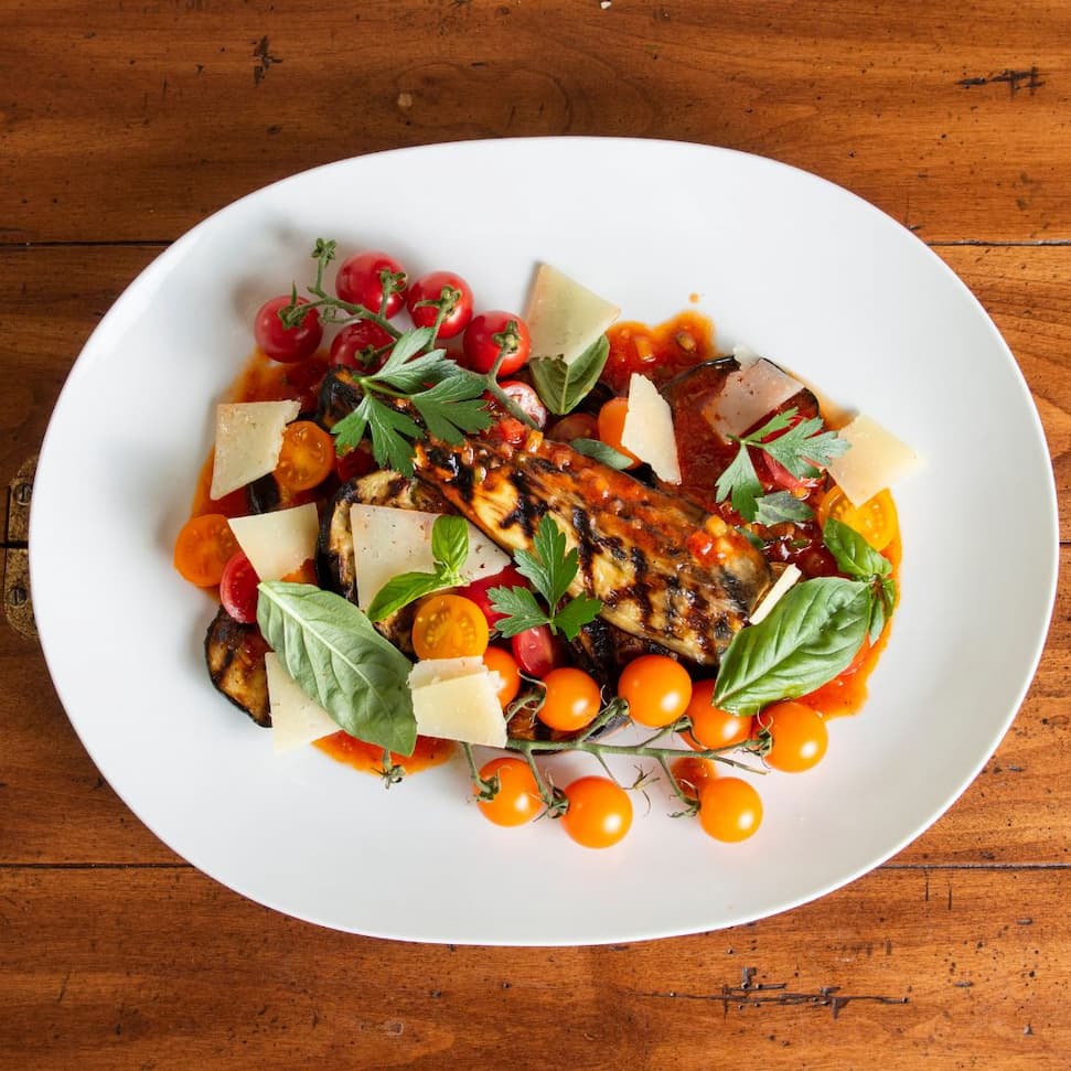 Grilled eggplant from Lindera Farms
