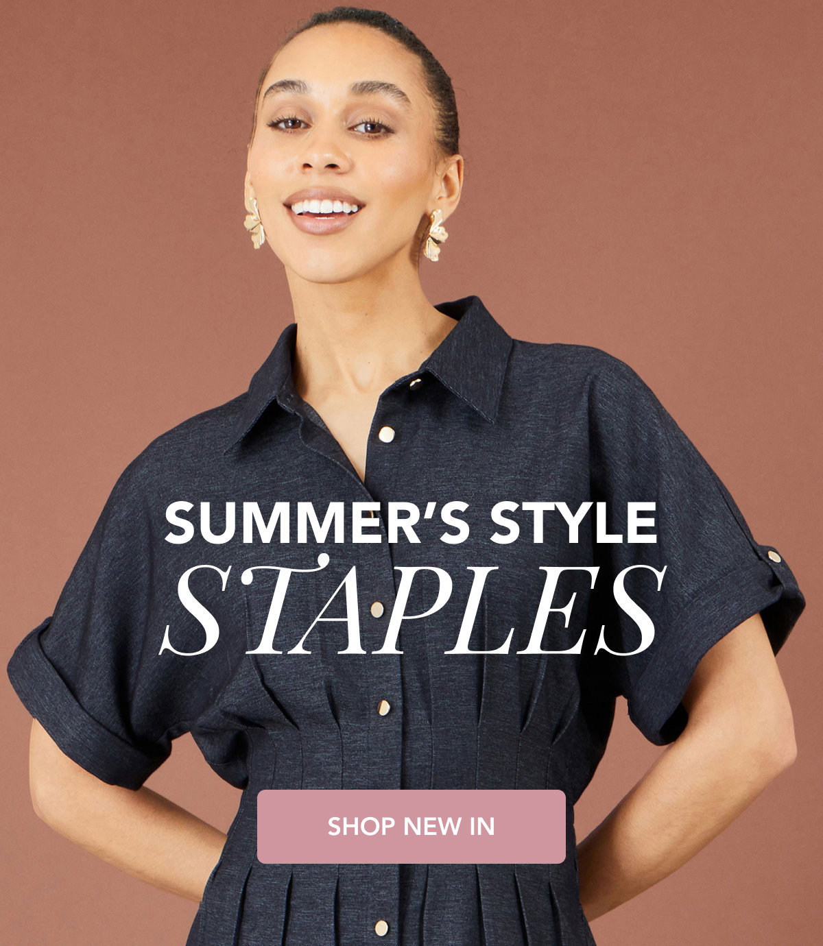Yumi Navy Stretch Midi Shirt Dress