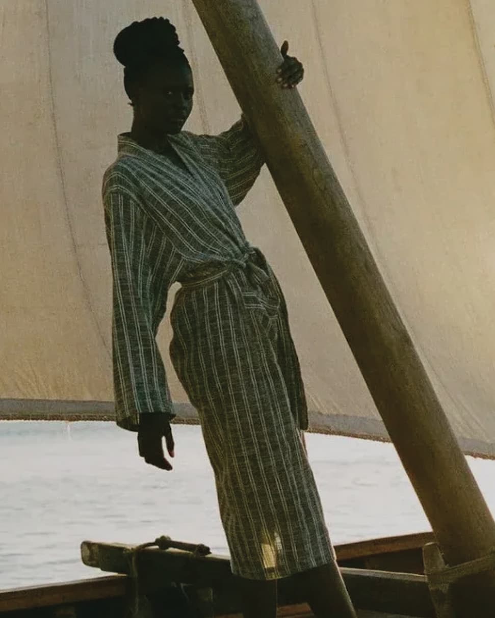 Turkish Linen Robe | Basil