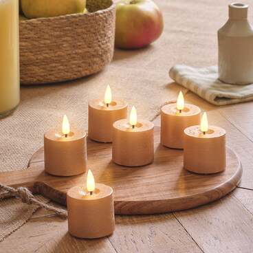 Lot de 6 Bougies LED Votives TruGlow® Effet Patiné Cuivre avec Télécommande