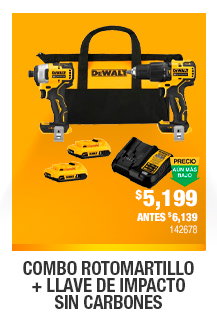 Combo rotomartillo y llave Dewalt