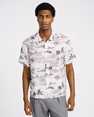 Seersucker Tropical Island Short Sleeve Shirt