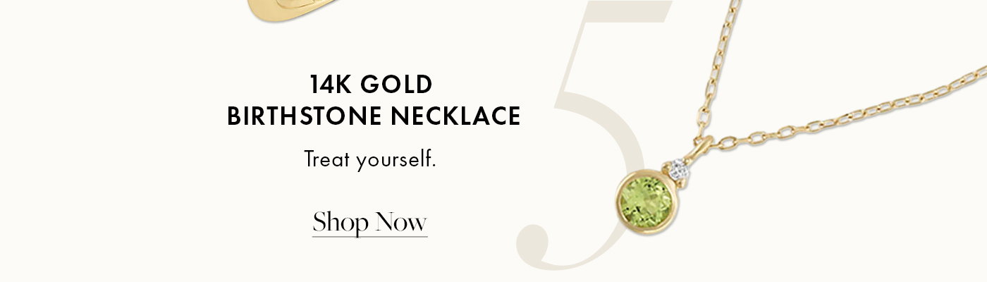 14K Gold Birthstone Necklace 