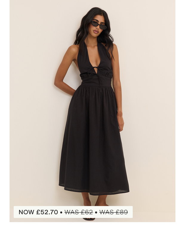 Black Halterneck Lilijana Midi Dress