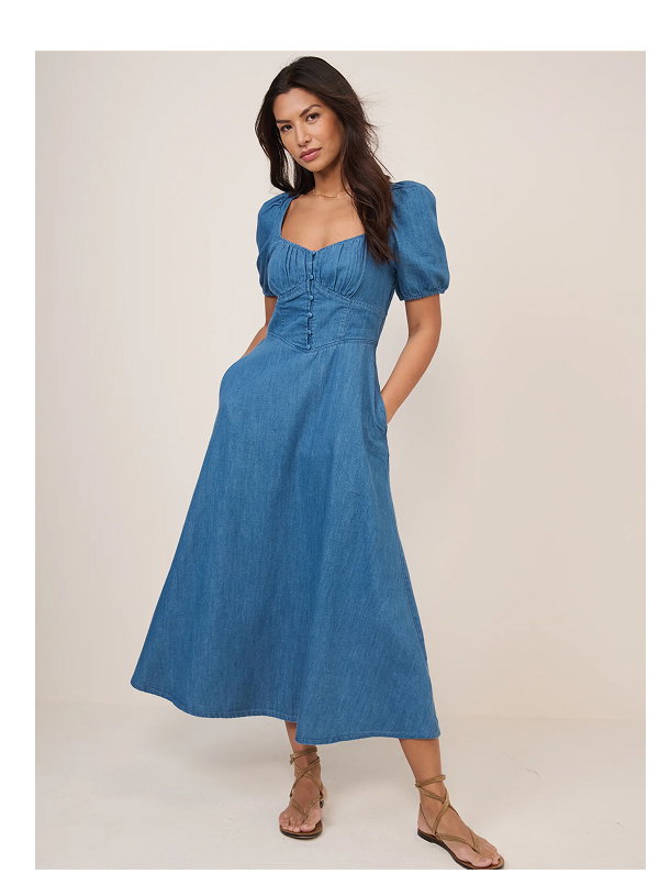 Blue Denim Tulla Midi Dress