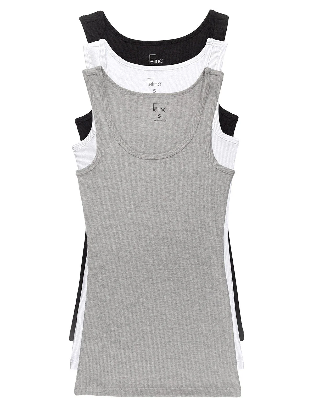 Image of Cotton Ribbed Tank Top 3-Pack