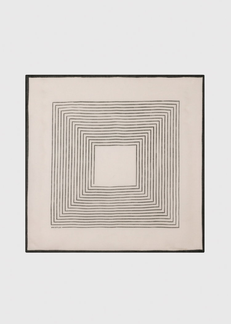 Taupe Square Viscose Printed Scarf