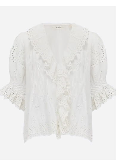 Henri Top In Salt Eyelet
