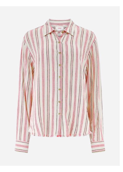 Bowie Shirt In Dusty Pink Stripe