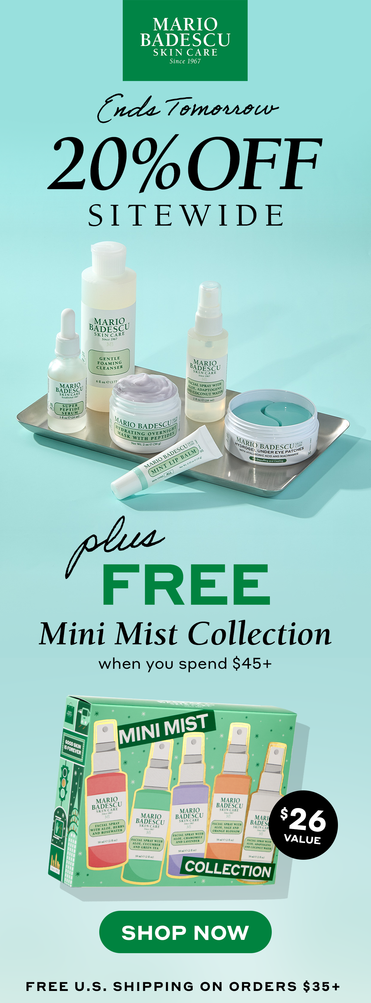 ENDS TOMORROW | 20% Off Sitewide | Plus FREE Mini Mist Collection when you spend $45+ ($26 value)