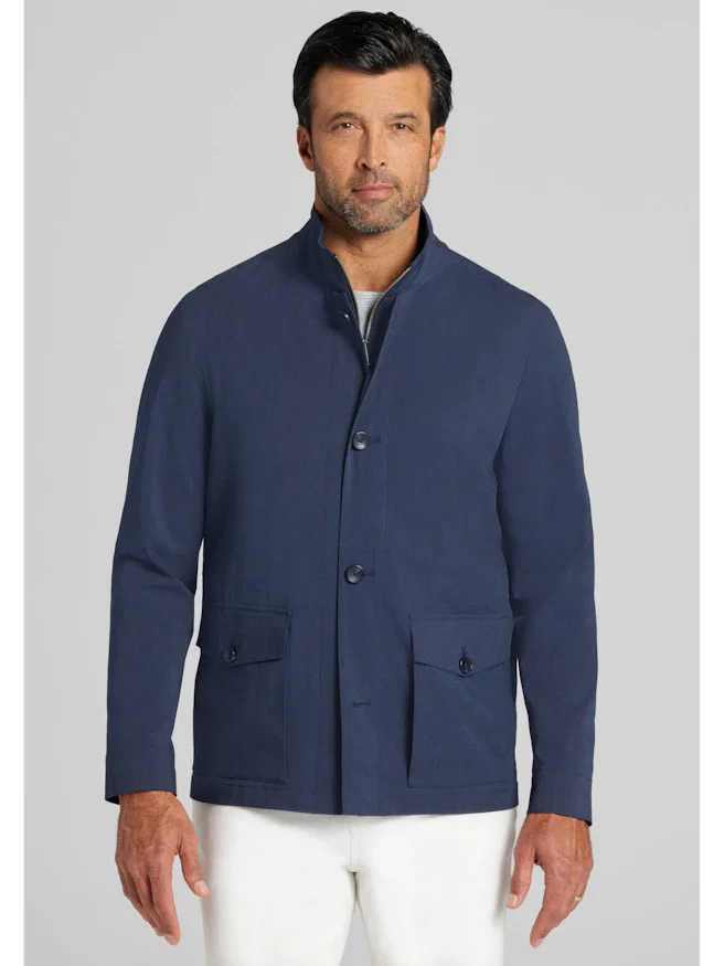 Jos. A. Bank Tailored Fit Stretch Field Rain Jacket