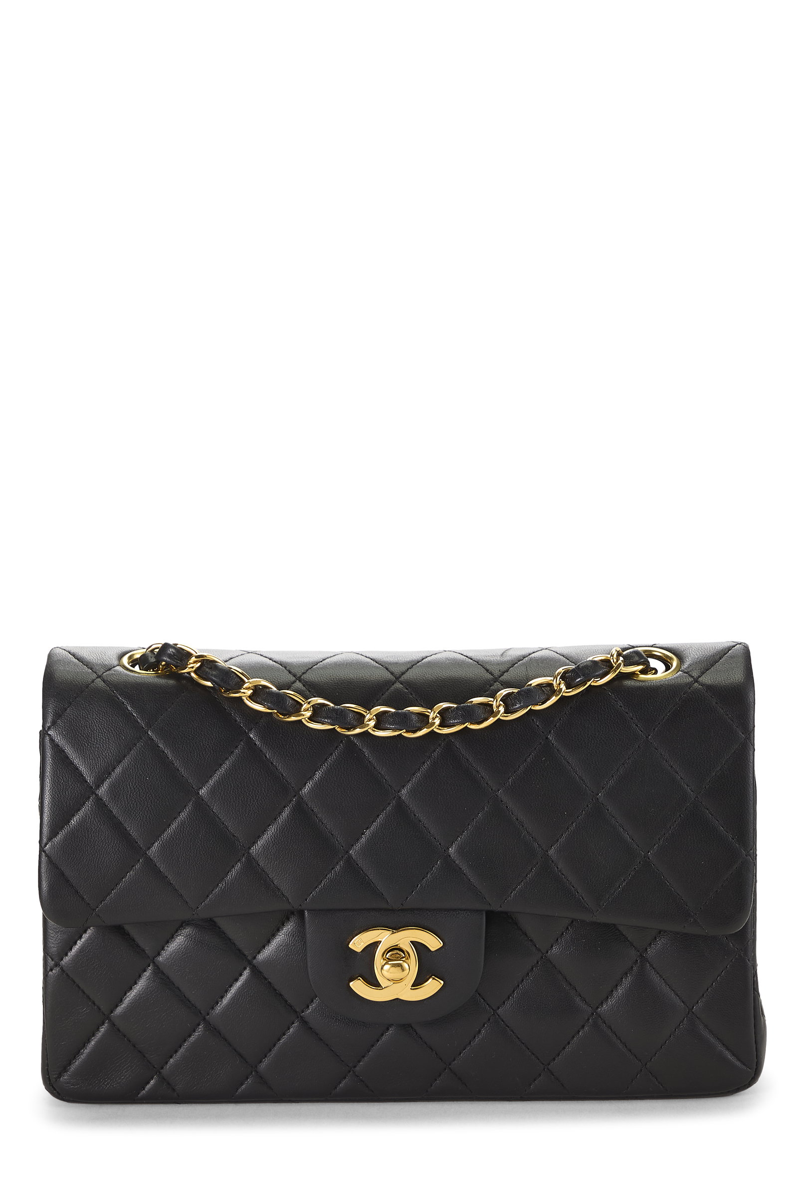 Black Quilted Lambskin Clas...