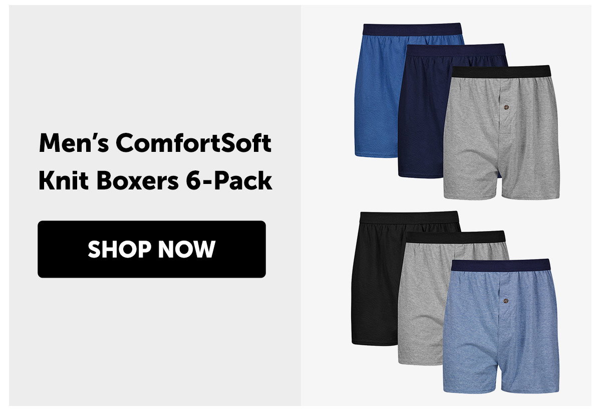 Hanes ComfortSoft Men's Knit Boxer Underwear