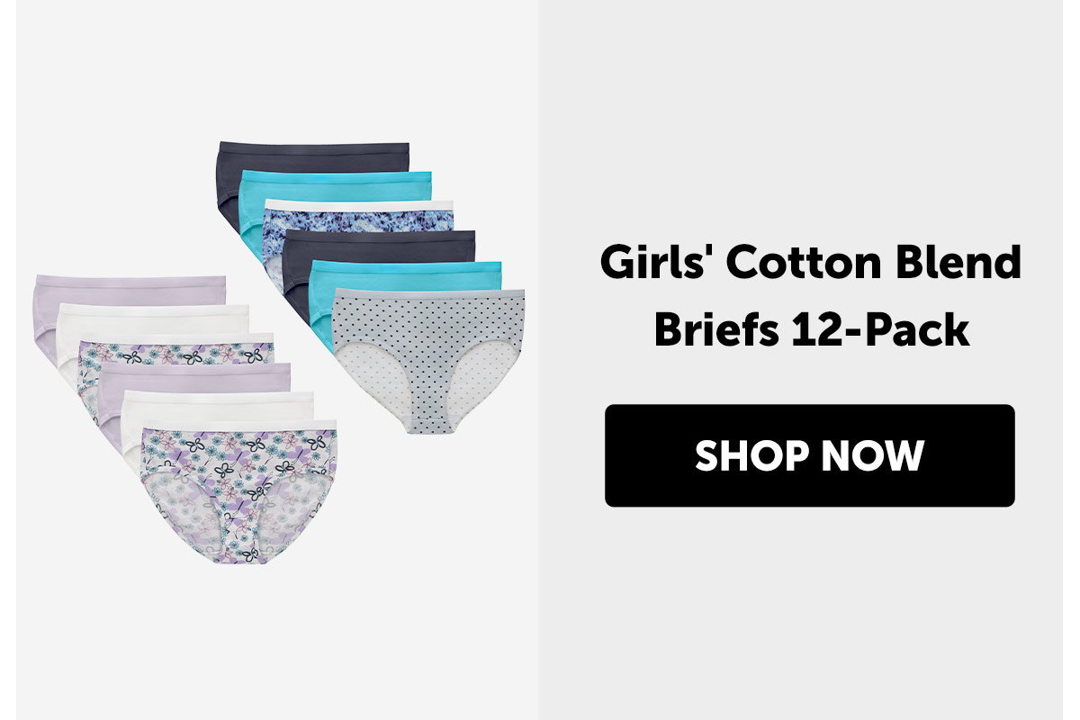 Hanes Girls' Underwear Briefs Pack, 12-Pack