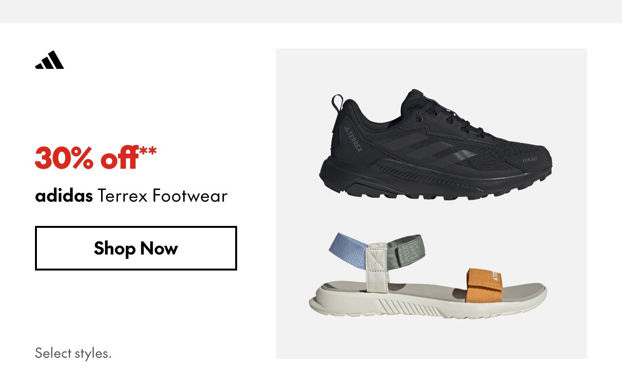 adidas Terrex Footwear
30% off
Our ticket price. Select styles.