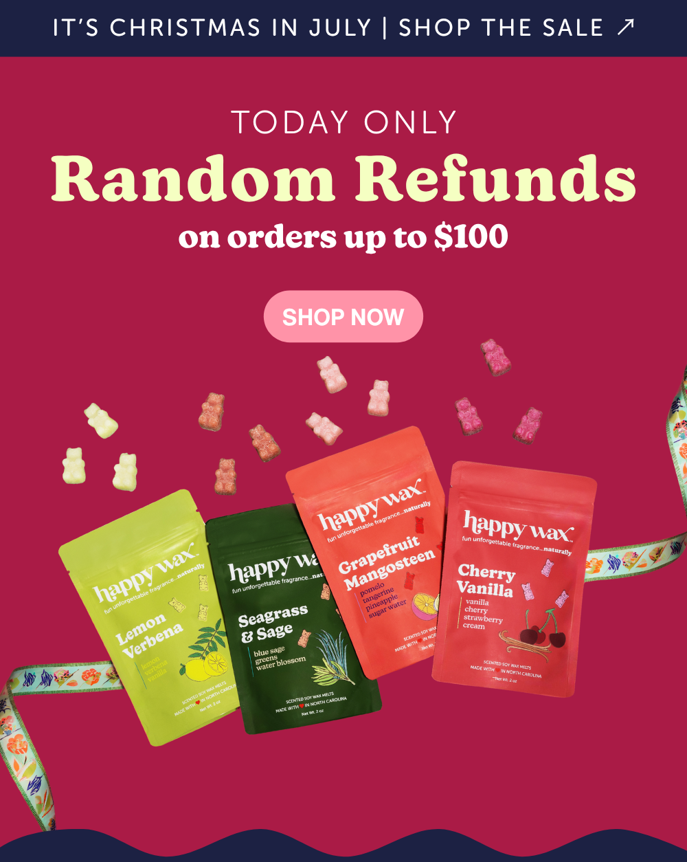 today only random refunds on orders up to $100