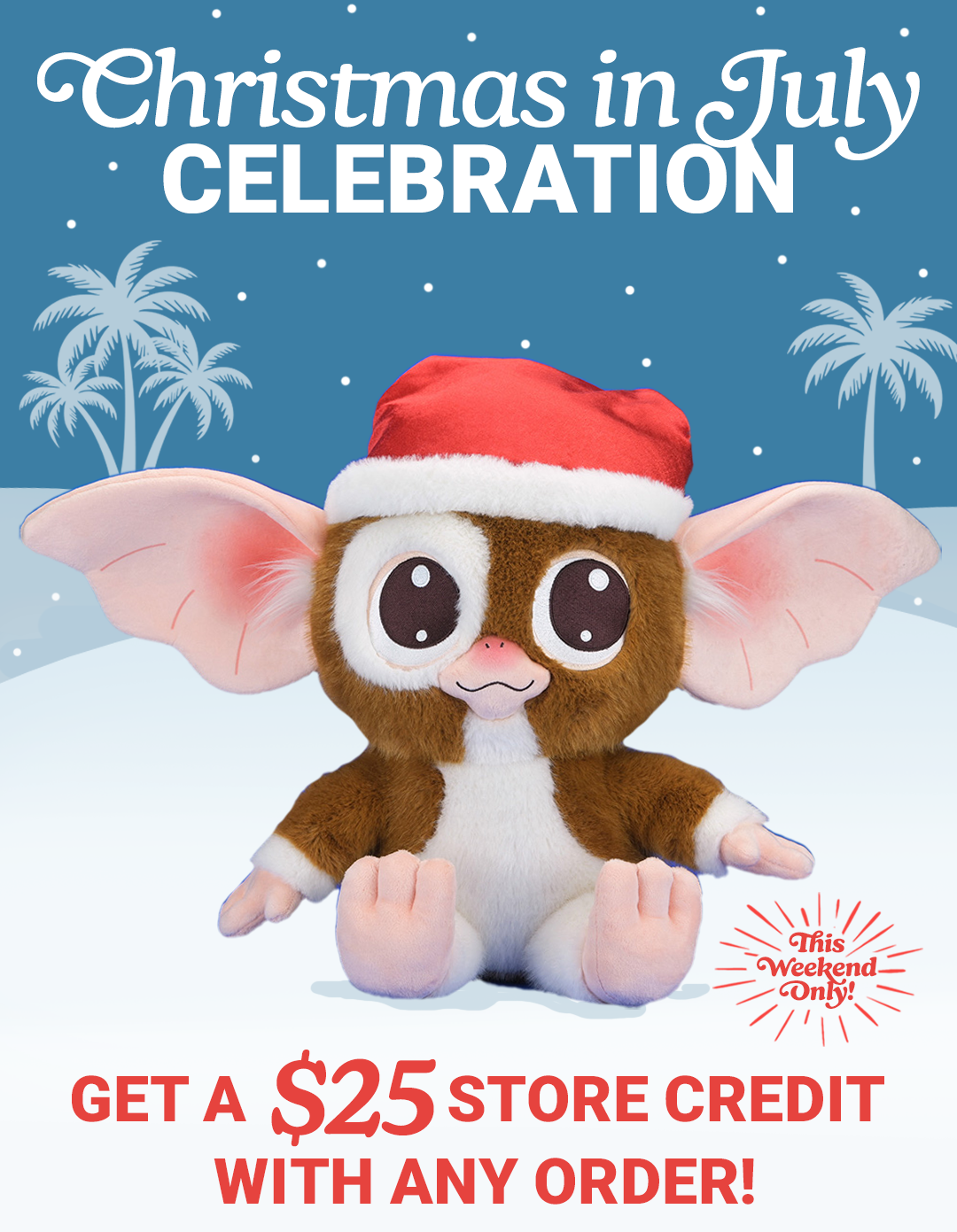 Christmas in July - Get $25 store credit with any order!