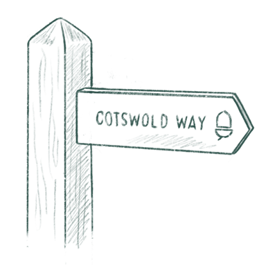 Sign from the cotswold way near our HQ 