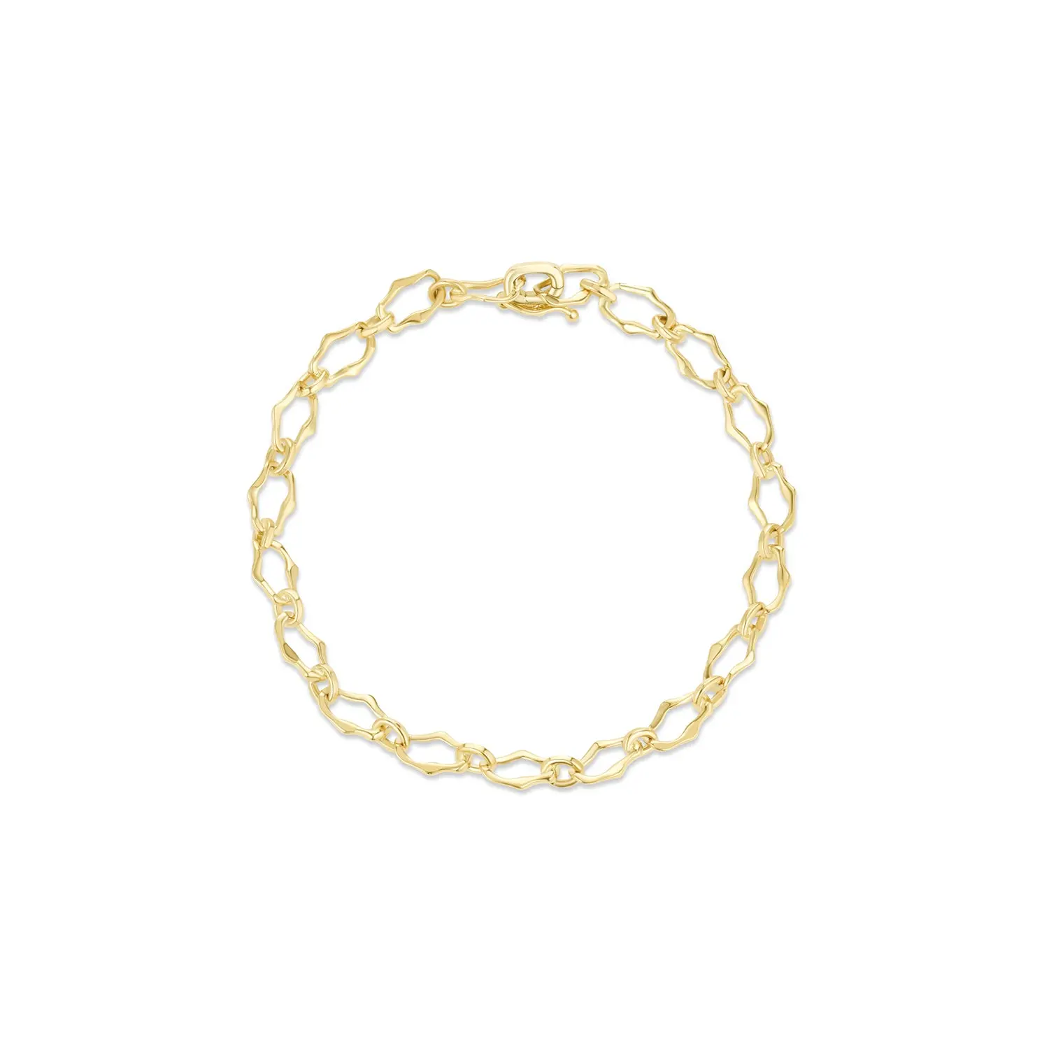 Image of 8mm Sculpted Link Gold Bracelet