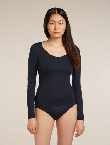 Women's Merino 150 Siren Long Sleeve Sweetheart Top - Midnight Navy / M