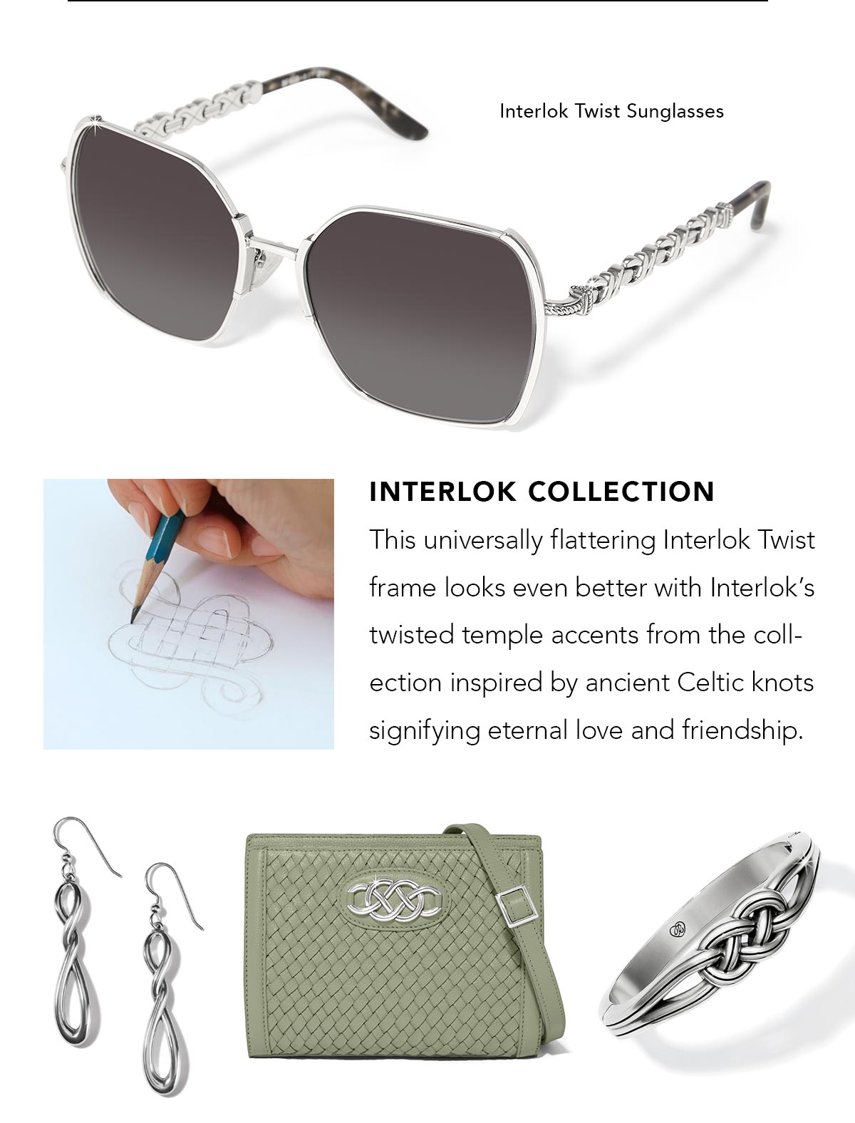 Interlok Twist Sunglasses: Interlok Collection - This universally flattering Interlok Twist frame looks even better with Interlok's twisted temple accents from the collection inspired by ancient Celtic knots signifying eternal love and friendship. - Shop Now