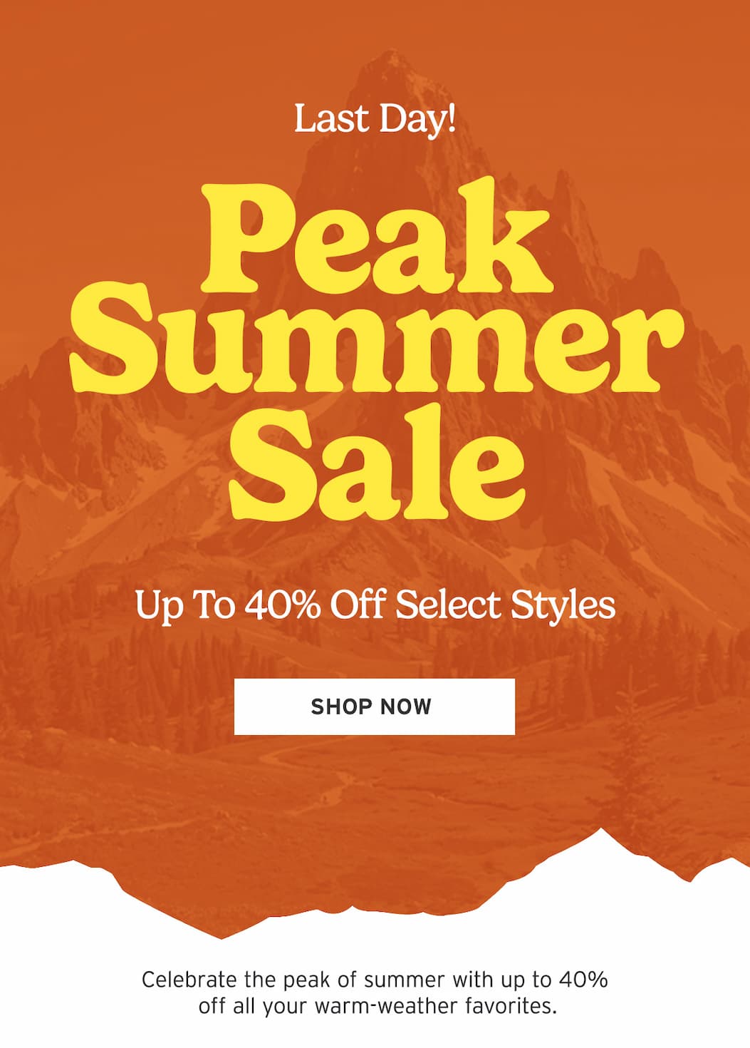 Peak Summer Sale Up to 40% Off Select Styles
