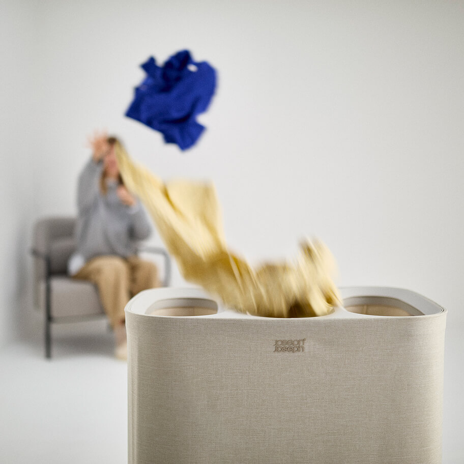 Tota Trio 90L Ecru Laundry Separation Basket