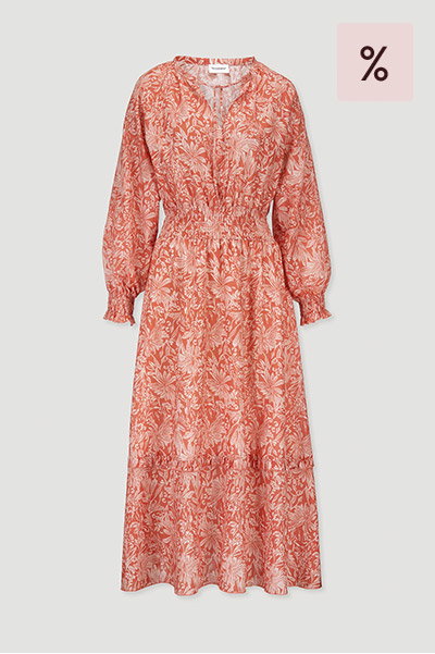 Kleid Floralprint Maxi aus reiner Bio-Baumwolle