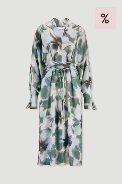 Kimono Kleid Wickeloptik Midi aus LENZING™ ECOVERO™
