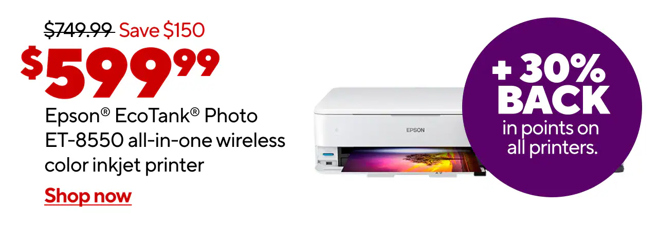 Epson EcoTank Photo ET-8550 Wireless Color Inkjet Printer $599.99