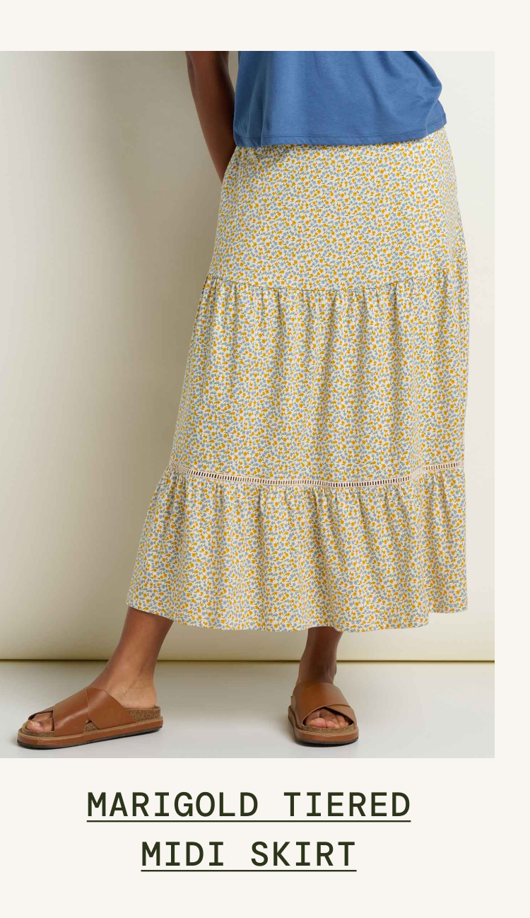 Marigold Tiered Midi Skirt