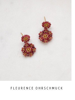 Fleurence Ohrschmuck - vergoldete Beads, Zirkon