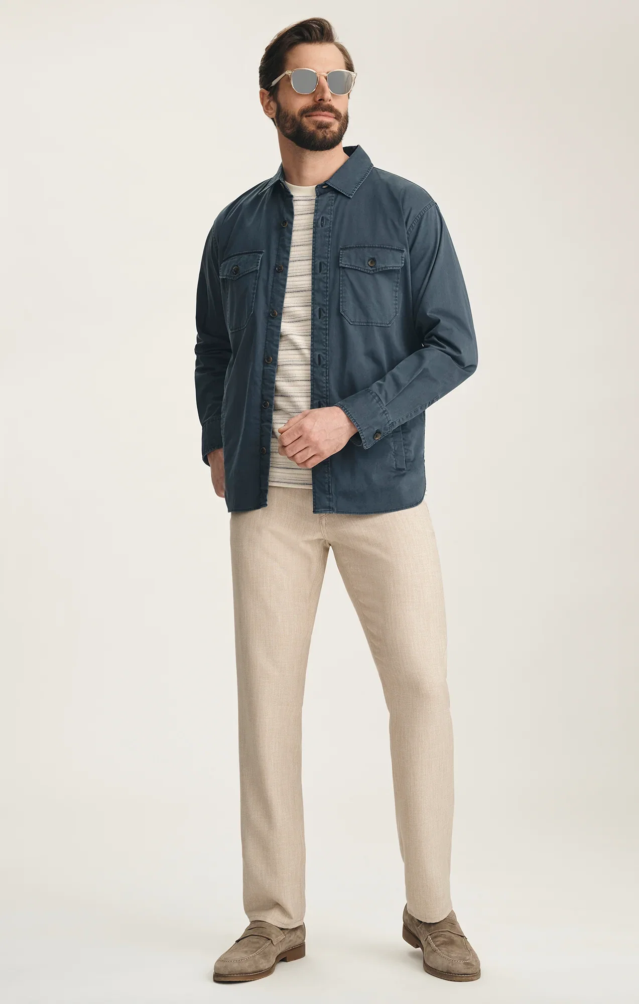 Image of Charisma Relaxed Straight Pants In Wheat Cross Twill