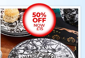 Magnificent Monochrome Floral Side Plates - 50% OFF NOW £15