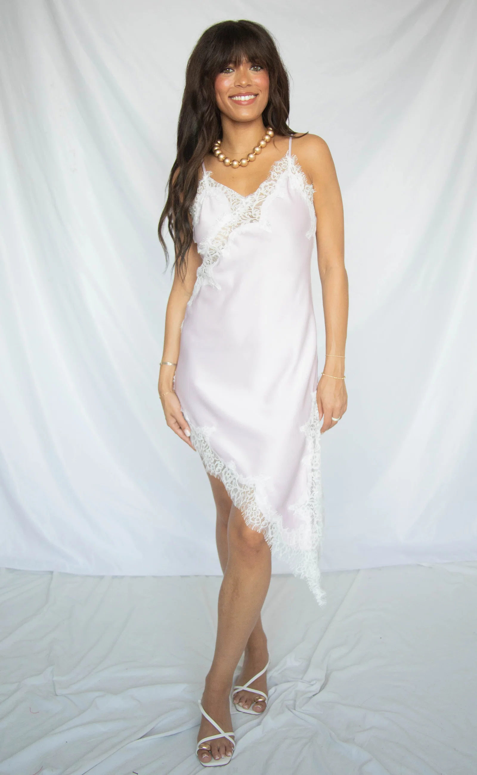 Image of enchanted lace slip mini dress