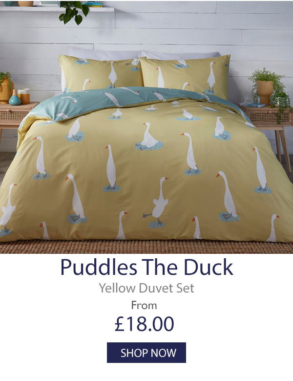 Puddles The Duck Yellow Duvet Set