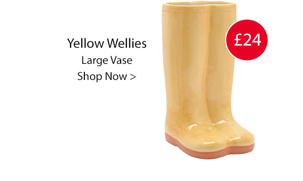 The Cottage Garden Large Yellow Wellies Vase